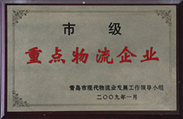 2009年1月，获市级重点物流企业